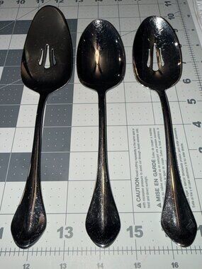 3pc Oneida Capello Stainless Glossy Serving Set Pie Scoop Slotted Spoon Lg Spoon